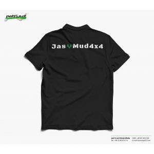 Koszulka polo JasMud 4x4 - HAFT czarna
