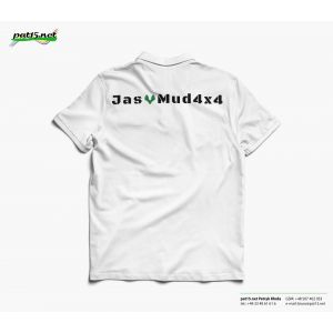 Koszulka polo JasMud 4x4 - HAFT biała