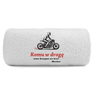 Duży Ręcznik 140x70 z haftem - motor_benzyna_we_krwi