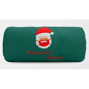 Duży ręcznik kąpielowy 70x140 ze św. Mikołajem w maseczce śmieszny prezent na święta