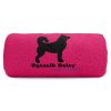 Duży Psi Ręcznik 140x70 z haftem - Pies Akita + Imię Różowy