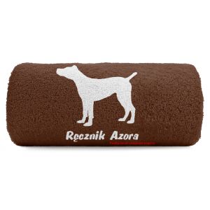 Psi Ręcznik 100x50 z haftem - Pies + Imię