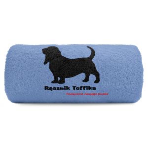 Duży Psi Ręcznik 140x70 z haftem - Beagle + Imię