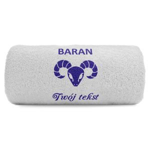Znak zodiaku Baran - Duży Ręcznik z haftem 140x70